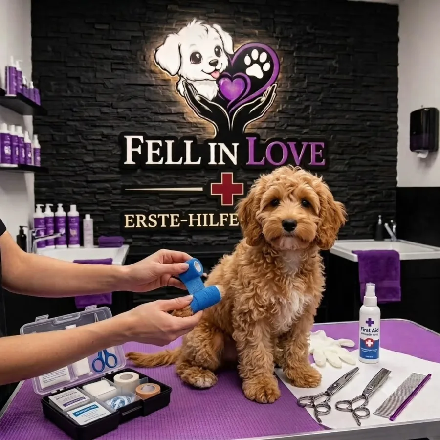 Pfotenpflege bei einem Cockapoo-Welpen